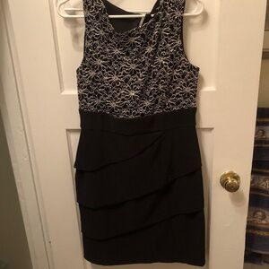 Connected Apparel Black Sleeveless Dress with Sequin Accents - Size 10 -used